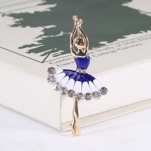 BLUE DRESSED DANCER BROOCH / PIN